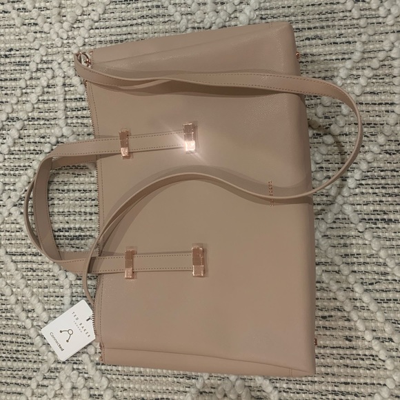 Ted Baker *NEW* w tags taupe purse/ computer/ bag - Picture 1 of 7
